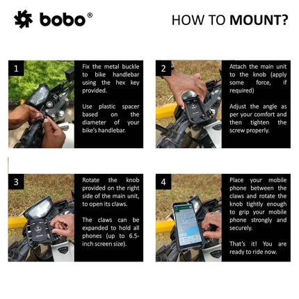 BOBO BM4 Jaw-Grip Motorcycle Phone Mount, image 8