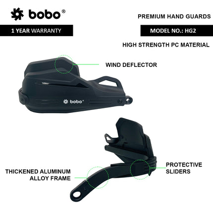 BOBO HG2 Motorcycle Hand Guards with Wind Deflector, image 3