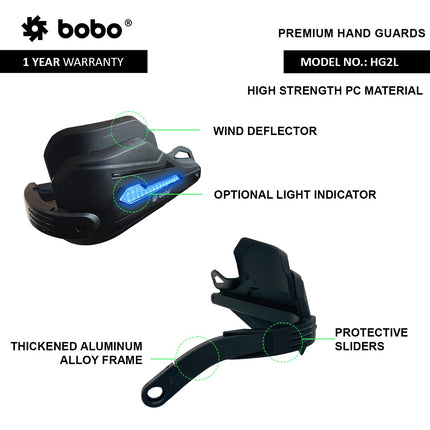 BOBO HG2 Motorcycle Hand Guards with Wind Deflector, image 4
