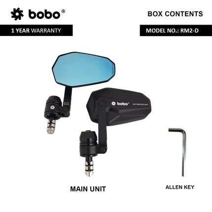 BOBO RM2-D Bar-End Motorcycle Mirror, image 4