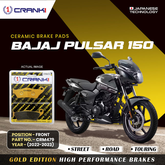 Ceramic Brake Pads For Bajaj Pulsar 150 (2022-2023) - Front - CRM479 - 1 Set - CRANK1 - CRANK1