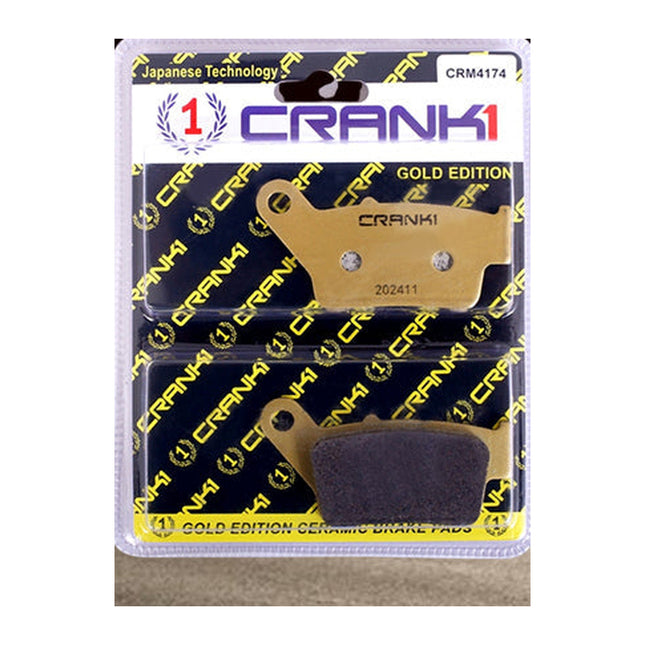 CRANK1 Brake Pads for Bajaj Pulsar 150 Twin Disc, Single Channel ABS, Ceramic, Rear, in retail packaging