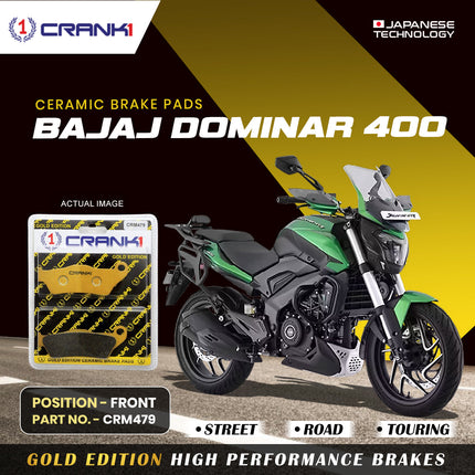 Ceramic Brake Pads For Bajaj Dominar 400 - Front - CRM479 - 1 Set - CRANK1