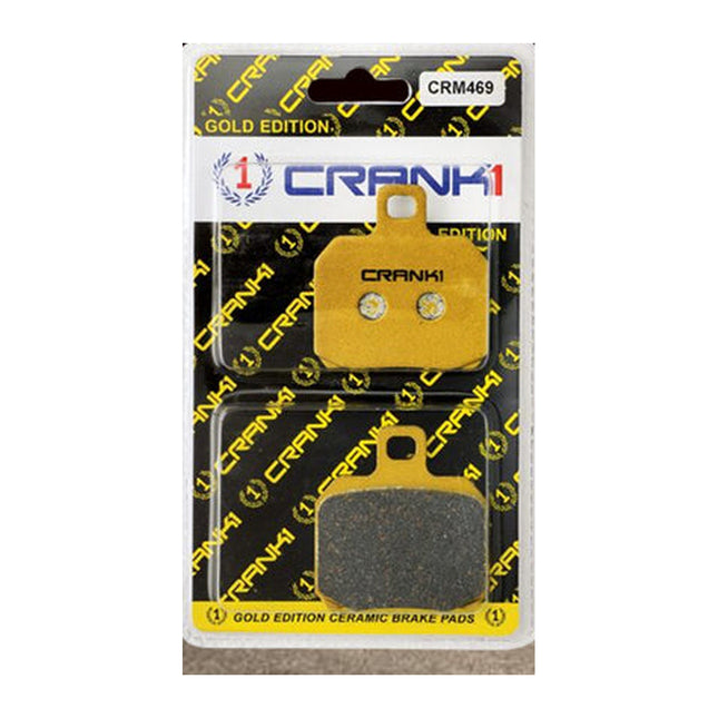 CRANK1 Brake Pads for Benelli 502C Cruiser, Ceramic & Sintered, Rear, in retail packaging