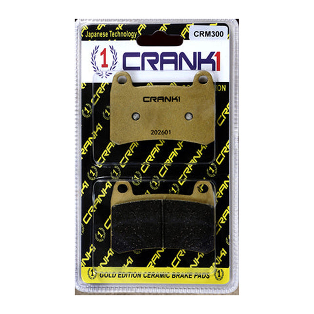 CRANK1 Brake Pads for Benelli BN 302, Ceramic, Front & Rear, in retail packaging