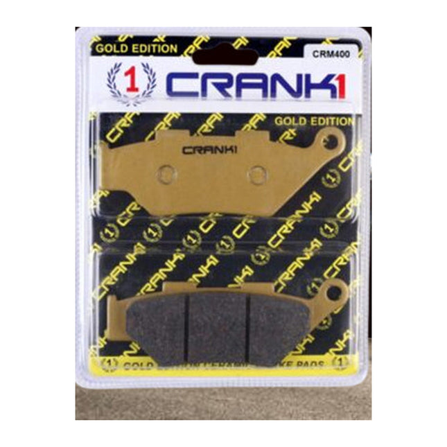 CRANK1 Brake Pads for Benelli Imperiale 400, Ceramic & Sintered, Front & Rear, in retail packaging