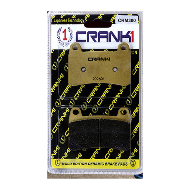 CRANK1 Brake Pads for Benelli TNT 300, Ceramic & Sintered, Front & Rear, in retail packaging