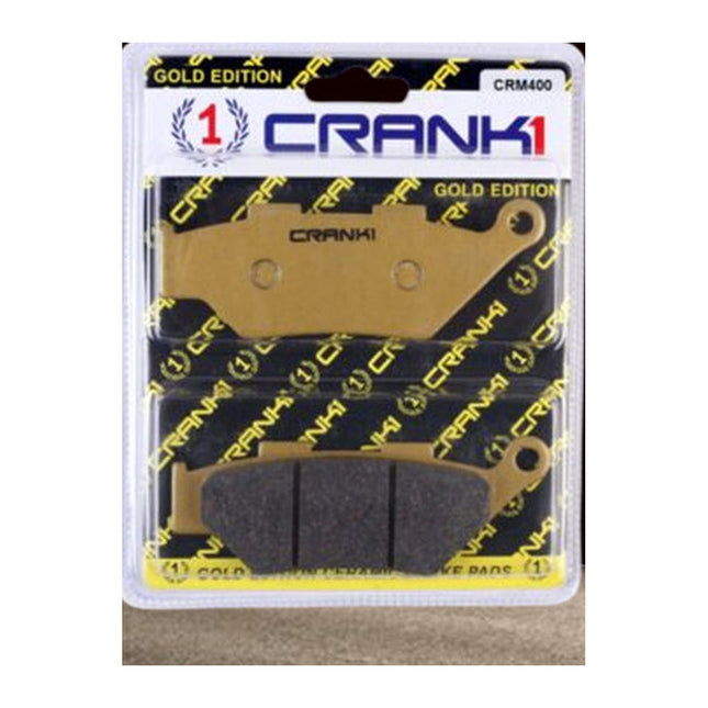 CRANK1 Brake Pads for Benelli TRK 502 X, Ceramic & Sintered, Front & Rear, in retail packaging