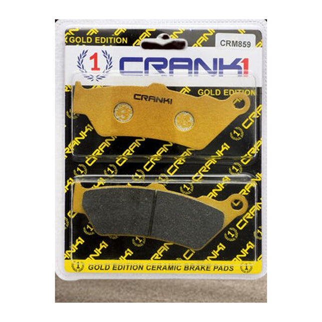 CRANK1 Brake Pads for Benelli TRK 502, Ceramic & Sintered, Front & Rear, in retail packaging