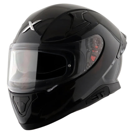 Axor Apex Solid Color Full Face Helmet – Black (Dual Visor, ISI & DOT Certified) Axor