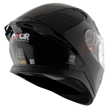 Axor Apex Solid Color Full Face Helmet – Black (Dual Visor, ISI & DOT Certified) Axor