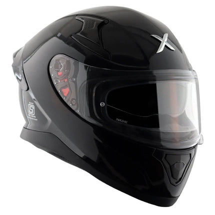 Axor Apex Solid Color Full Face Helmet – Black (Dual Visor, ISI & DOT Certified) Axor
