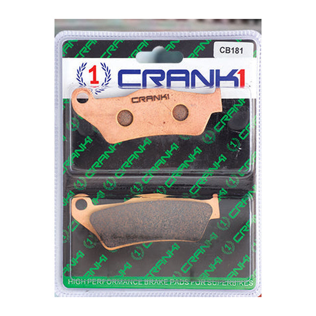 CRANK1 Brake Pads for Triumph Bonneville Bobber, Sintered, Front & Rear, in retail packaging