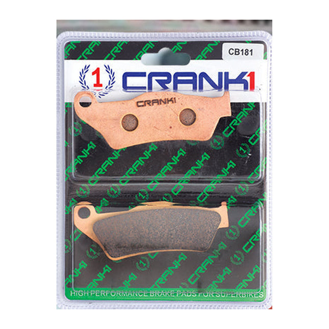 CRANK1 Brake Pads for Triumph Bonneville Speedmaster 1200, Sintered, Front & Rear, in retail packaging