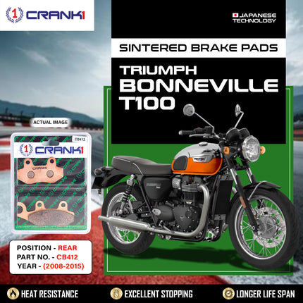 CRANK1 Brake Pads for Triumph Street Twin — Ceramic & Sintered, Front & Rear