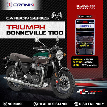 CRANK1 Brake Pads for Triumph Bonneville T100 — Ceramic & Sintered, Front & Rear