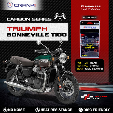 CRANK1 Brake Pads for Triumph Bonneville T100 — Ceramic & Sintered, Front & Rear