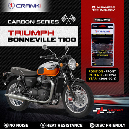 CRANK1 Brake Pads for Triumph Bonneville T100 — Ceramic & Sintered, Front & Rear