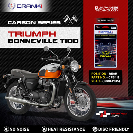 CRANK1 Brake Pads for Triumph Bonneville T100 — Ceramic & Sintered, Front & Rear