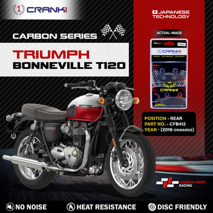 CRANK1 Brake Pads for Triumph Bonneville T120 — Ceramic & Sintered, Front & Rear