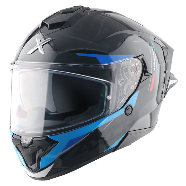 Axor Brutale Kryptic Black Blue Dual Spoiler Helmet