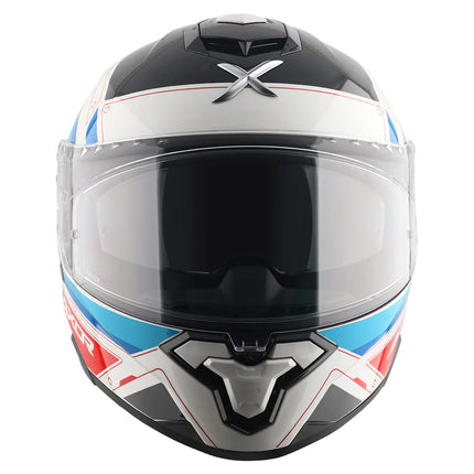 AXOR Brutale Ryden Dual Spoiler Helmet – White Red (ECE/DOT/ISI Certified)