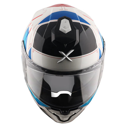 AXOR Brutale Ryden Dual Spoiler Helmet – White Red (ECE/DOT/ISI Certified)