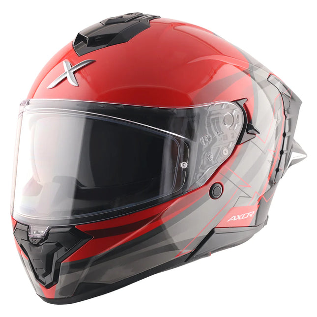 Axor Brutale Surges Red Grey Dual Spoiler Helmet