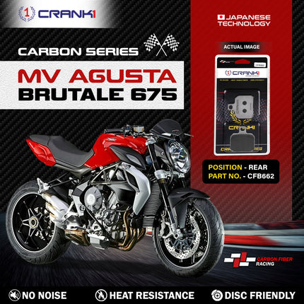 CRANK1 Brake Pads for MV Agusta Brutale 675 — Sintered, Rear
