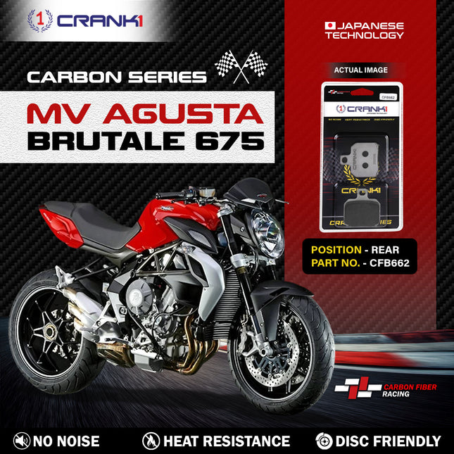 CRANK1 Brake Pads for MV Agusta Brutale 675 — Sintered, Rear