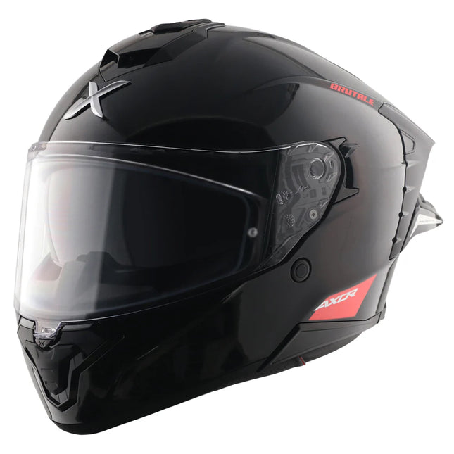 AXOR Brutale Solid Black Color Dual Spoiler Helmet – ECE/DOT Certified Motorcycle Helmet