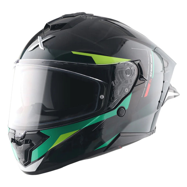 Axor Brutale Kryptic Black Green Dual Spoiler Helmet