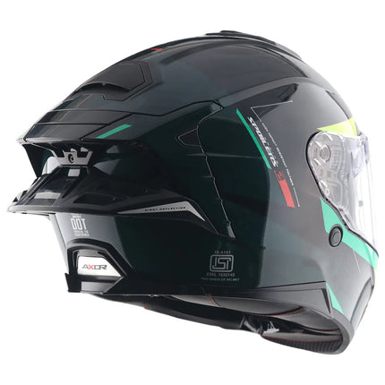 Axor Brutale Kryptic Black Green Dual Spoiler Helmet Axor