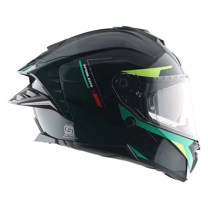 Axor Brutale Kryptic Black Green Dual Spoiler Helmet Axor
