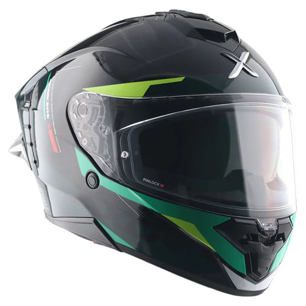 Axor Brutale Kryptic Black Green Dual Spoiler Helmet Axor