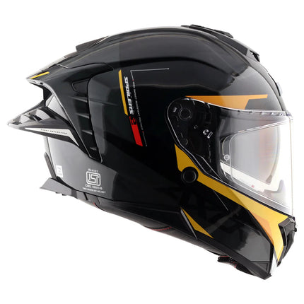 Axor Brutale Kryptic Black Yellow Dual Spoiler Helmet Axor