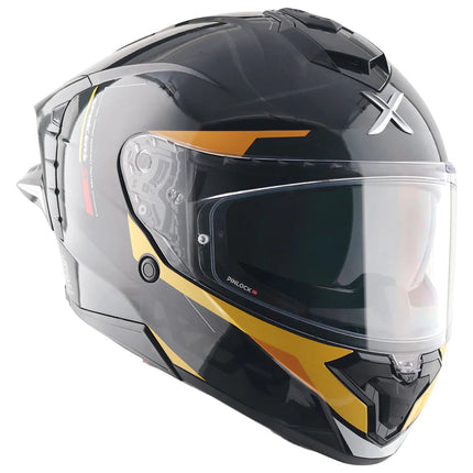 Axor Brutale Kryptic Black Yellow Dual Spoiler Helmet Axor