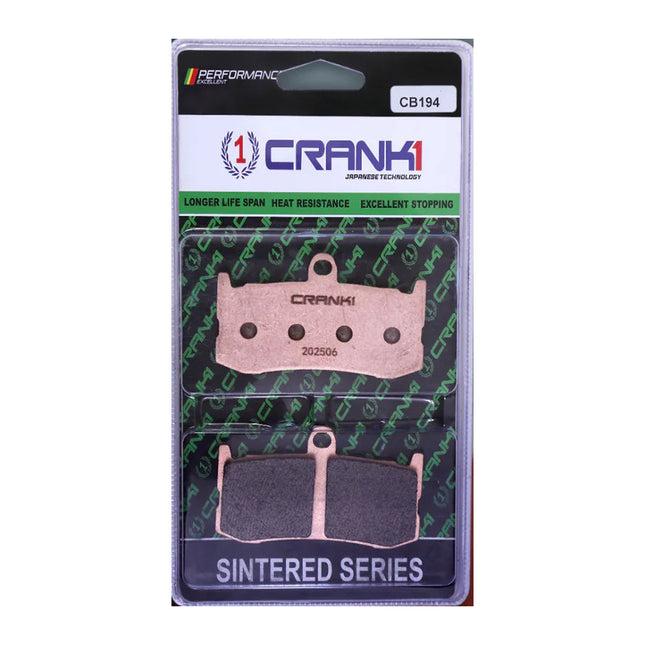 CRANK1 Brake Pads for Triumph Daytona 675, Sintered, Front & Rear, CRANK1 CB194 in retail packaging
