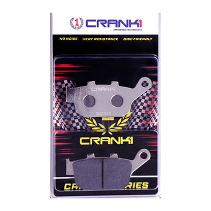 CRANK1 Brake Pads for Honda CB300R, Ceramic & Sintered, Front & Rear, in retail packaging