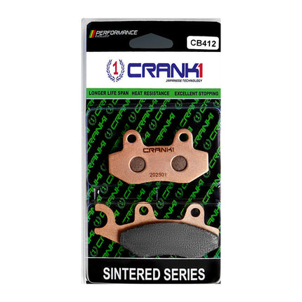 CRANK1 Brake Pads for Triumph Bonneville A3 Air Cooled, Sintered, Front & Rear, CRANK1 CB412 in retail packaging