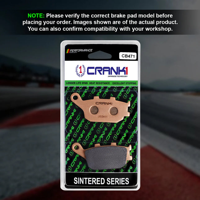 CRANK1 Brake Pads for Suzuki Bandit, Sintered, Rear