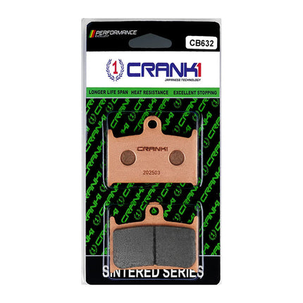 CRANK1 Brake Pads for Triumph Tiger Explorer 1200, Sintered, Front & Rear, CRANK1 CB632 in retail packaging