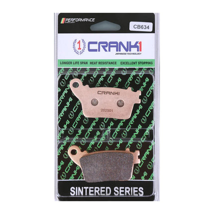CRANK1 Brake Pads for Honda CBR1000RR-R Fireblade SP, Sintered, Front & Rear, CRANK1 CB634 in retail packaging