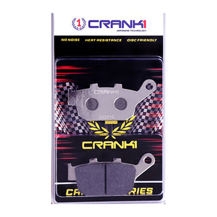 CRANK1 Brake Pads for Honda CB650R, Sintered, Front & Rear, in retail packaging