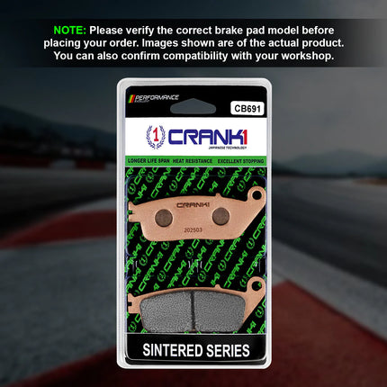 CRANK1 Brake Pads for Triumph Bonneville A3 Air Cooled — Sintered, Front & Rear