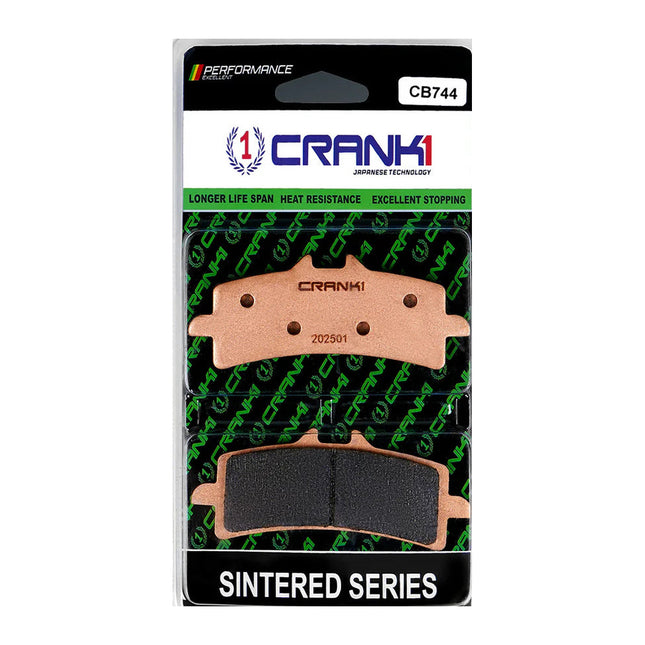 CRANK1 Brake Pads for Aprilia Tuono V4, Sintered, Front & Rear, CRANK1 CB744 in retail packaging