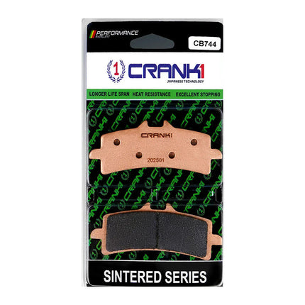 CRANK1 Brake Pads for Triumph Thruxton 1200, Sintered, Front & Rear, CRANK1 CB744 in retail packaging