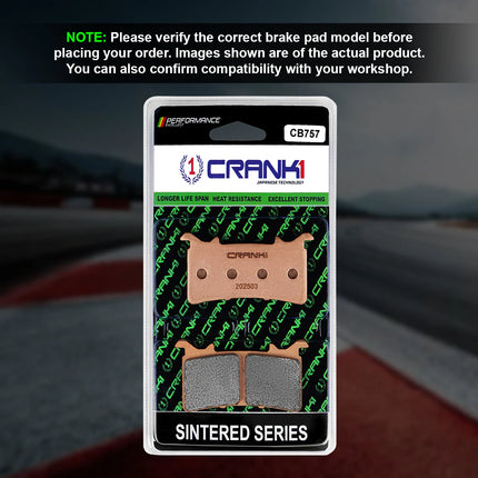 CRANK1 Brake Pads for Honda CBR1000RR-R Fireblade — Sintered, Front & Rear