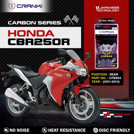 CRANK1 Brake Pads for Honda CBR250R — Sintered, Front & Rear