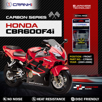 CRANK1 Brake Pads for Honda CBR600F4i — Sintered, Front & Rear